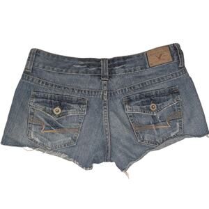 Womens American Eagle Distressed Embroidered Pocket Cutoff Short Jean Shorts 6